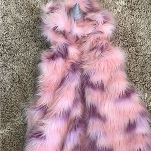Unicorn faux fur vest